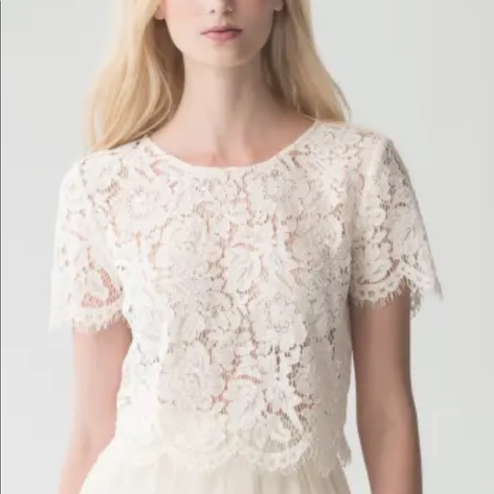 NWT Jenny-Yoo Kenzie top/ ivory size Lace